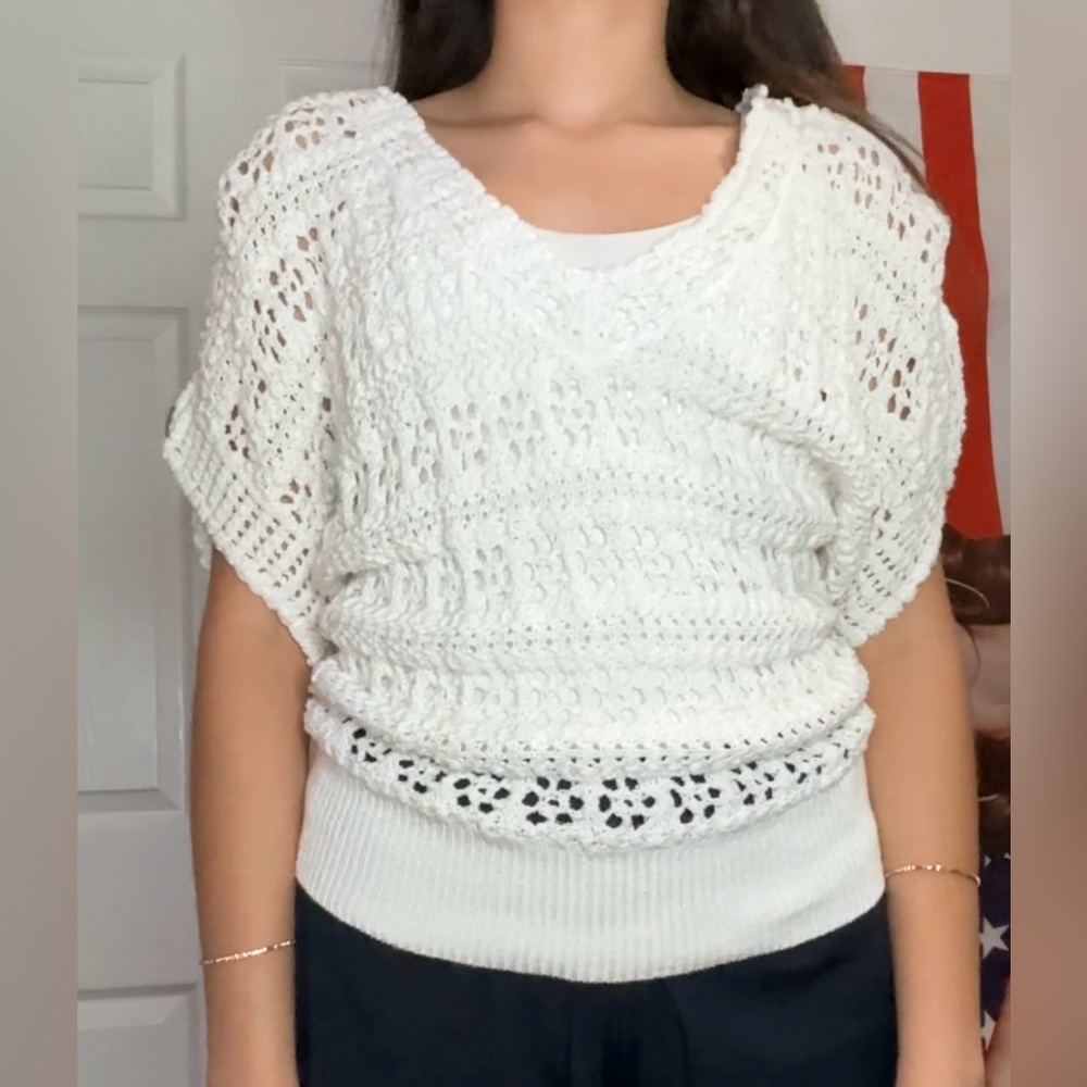 SOLD White House Black Market White Knit Sweater